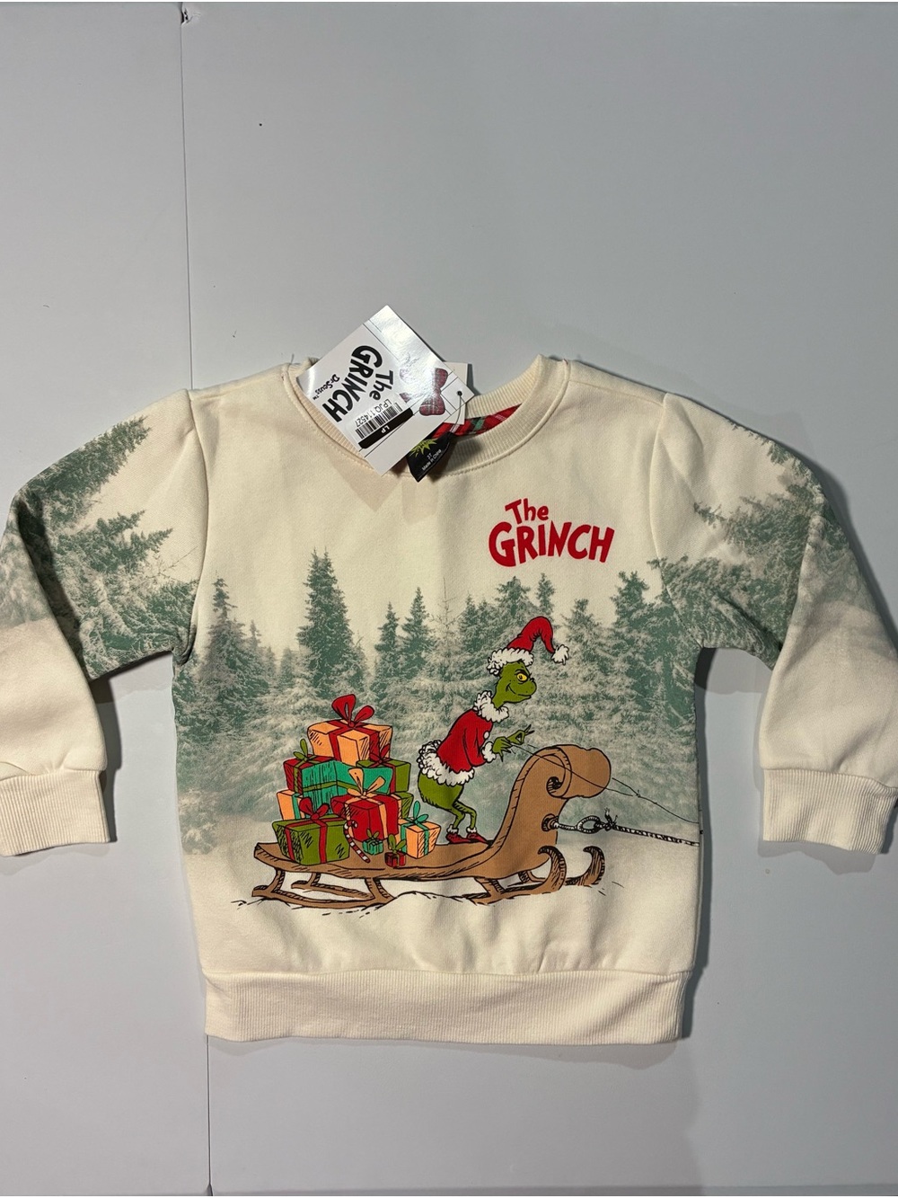 The Grinch Kids' Cream Graphic Holiday Sweatshirt